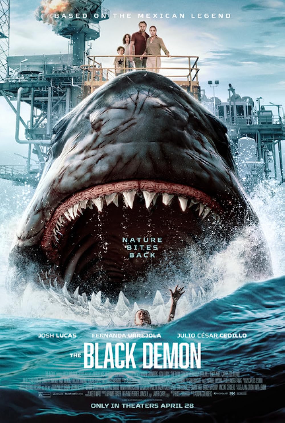 The Black Demon (September 8 - Lionsgate Play)Nixon Oil company inspector Paul Sturges and his family embark on a vacation to an offshore oil rig, El Diamante, near a mysterious Mexican town.